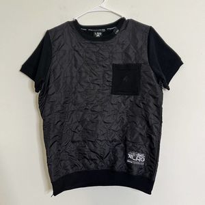 LRG Lifted Research Group Mens Shirt Quilted Nylon Short Sleeve Zip Waist Size M